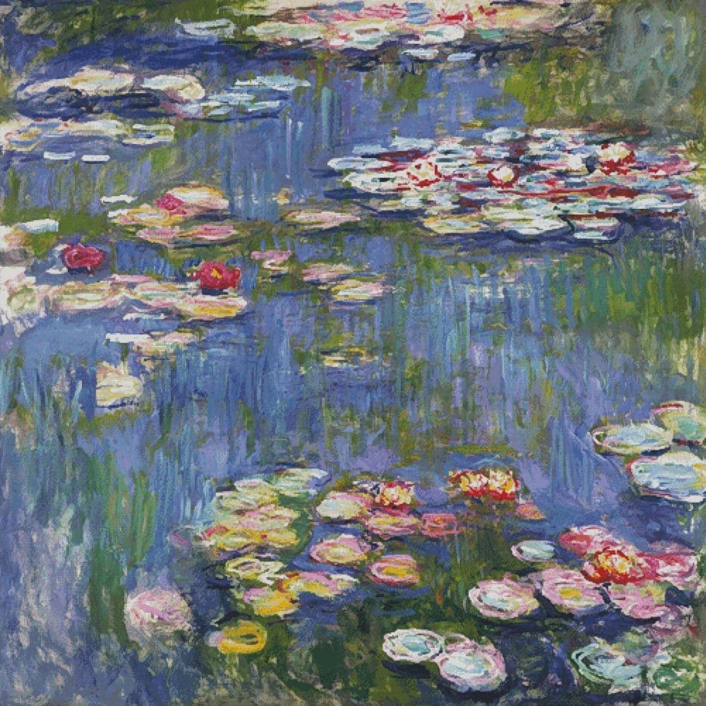 Richie Beirach Water Lilies 見本盤 サンプル Water Lilies Large by Artecy printed cross stitch chart