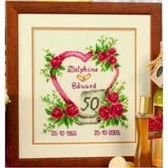 Wedding Anniversary Counted Cross Stitch Kit by Vervaco