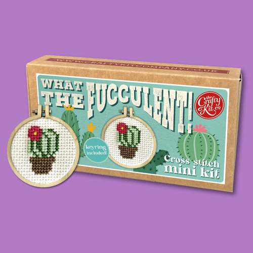 What The Fucculent Matchbox Mini Cross Stitch Kit