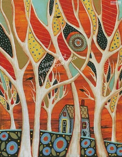 White Trees (Large) by Artecy printed cross stitch chart