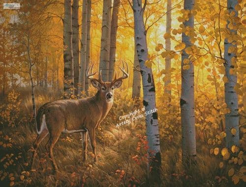 Whitetail in Aspens (Large) by Artecy printed cross stitch chart