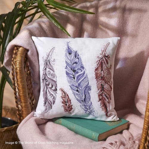 Wild and Free Feather Cushion WOXS Issue 344 project pack