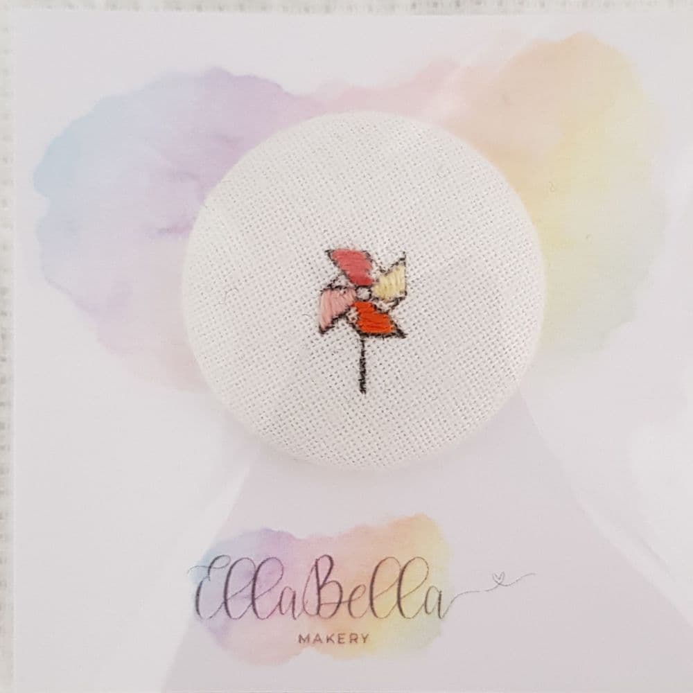 Windmill Hand Embroidered Needle Minder