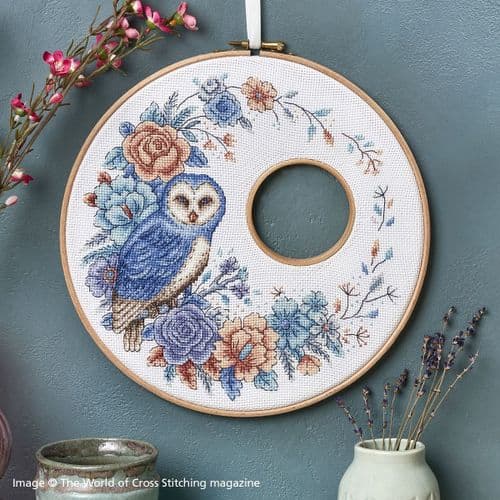 Winter Florals Owl Hoop WOXS Issue 354 project pack