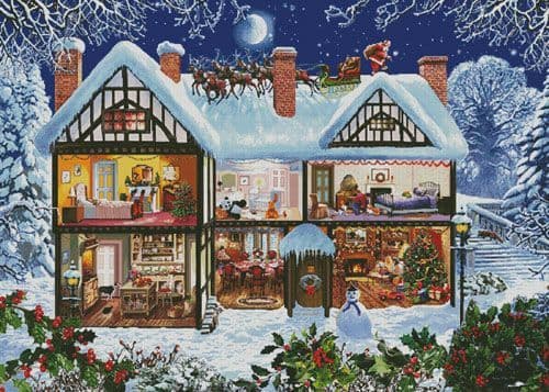 Winter House by Artecy printed cross stitch chart