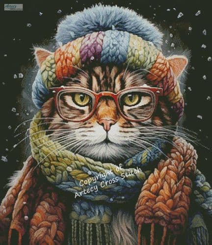 Winter Kitty by Artecy printed cross stitch chart