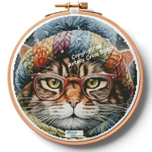 Winter Kitty Hoop (Large) by Artecy printed cross stitch chart