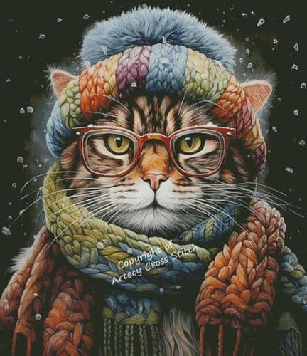 Winter Kitty (Large) by Artecy printed cross stitch chart