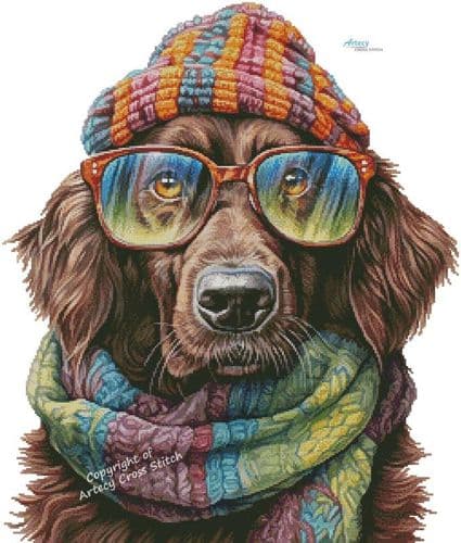 Winter Retriever by Artecy printed cross stitch chart