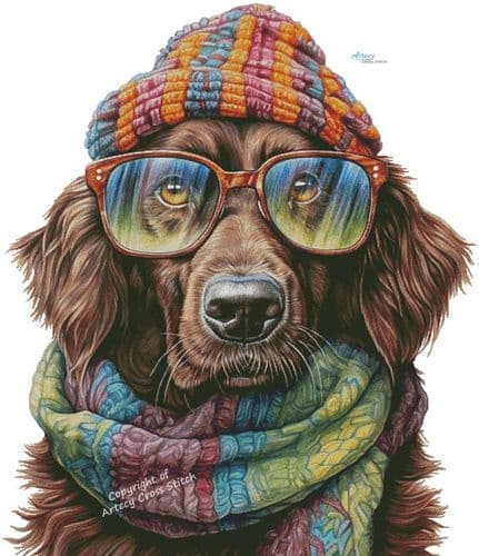 Winter Retriever (Large) by Artecy printed cross stitch chart