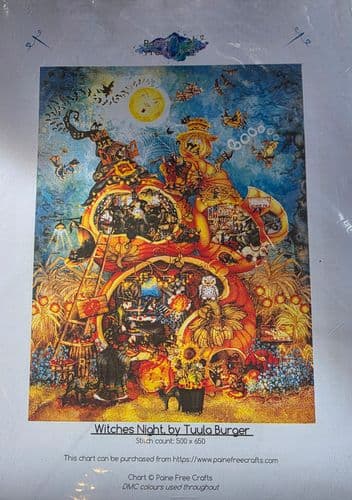 Witches Night by Paine Free Crafts printed cross stitch chart - EXCESS STOCK