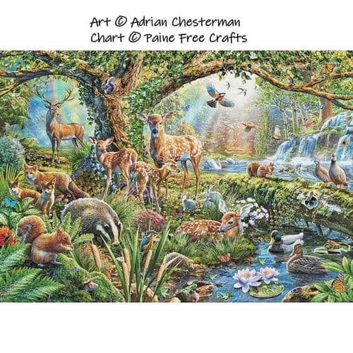 Woodland Creatures by Paine Free Crafts printed cross stitch chart