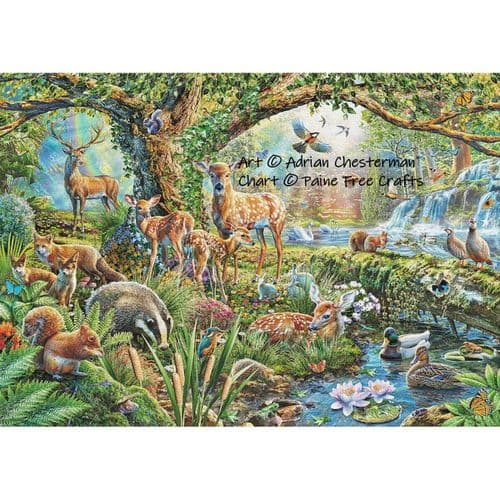Woodland Creatures (Supersize) by Paine Free Crafts printed cross stitch chart