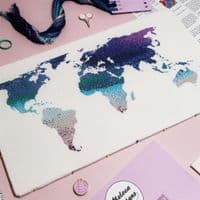 World Map by Meloca Designs printed cross stitch chart