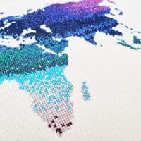 World Map by Meloca Designs printed cross stitch chart