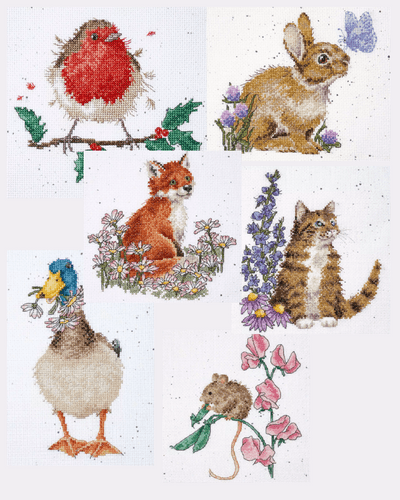 Wrendale Calendar Cat, Rabbit, Fox, Robin, Mouse and Duck, WOXS Issue 339 project pack