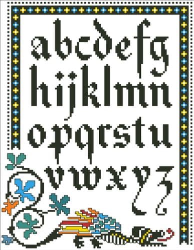 Wyvern in the Map Corner by Arelate Studio cross stitch chart