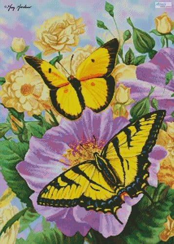 Yellow Butterflies by Artecy printed cross stitch chart