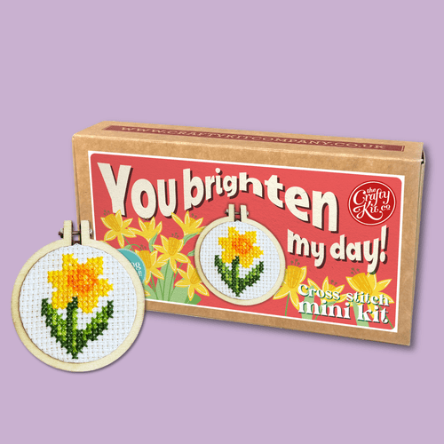 You Brighten My Day Matchbox Mini Cross Stitch Kit