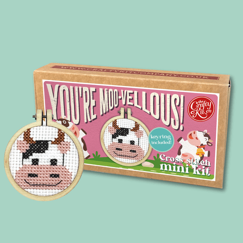 You're Moo-Vellous Matchbox Mini Cross Stitch Kit