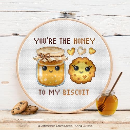 You're the Honey to my Biscuit cross stitch chart by Artmishka Cross Stitch