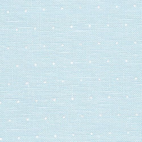 Zweigart 28 Count Cashel Linen - Blue with White Mini Dots