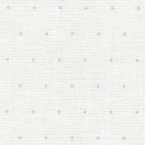 Zweigart 28 Count Cashel Linen Light Mint Dots on White