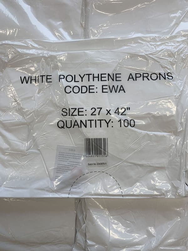 Flat packed quality aprons 100 in a pack
