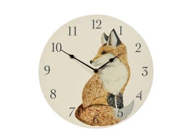 12 Inch Fox Wall Clock Outdoor or Indoor Use Hand Painted
