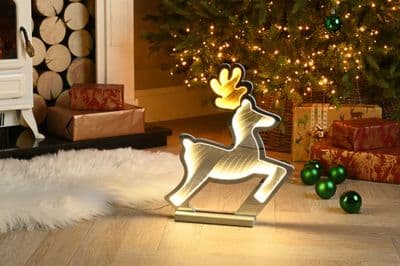 40cm Festive Prancing Reindeer Infinity Light 102 LED 40cm