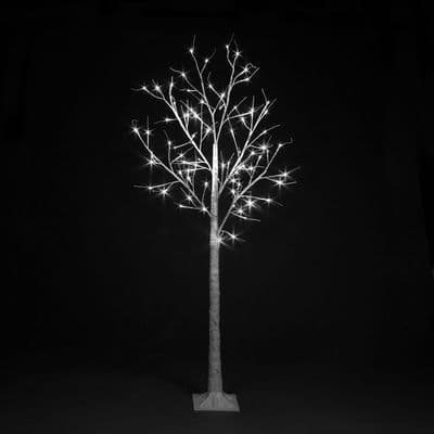 4ft, 6ft, or 8ft LED Birch Christmas Twig Tree Ice White LEDs Outdoor/Indoor