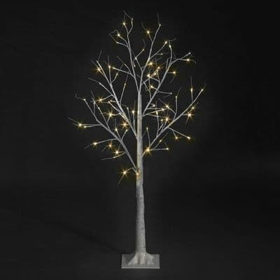 4ft LED Birch Twig Tree Warm White LED Lights Outdoor, Indoor
