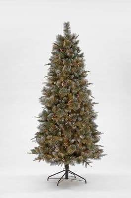 5ft, 6ft or 7ft Minnesota Spruce Unlit Frosted Berries PE Christmas Tree