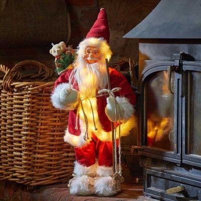 60cm LED Standing Santa Jumbo Inlit Father Christmas Red