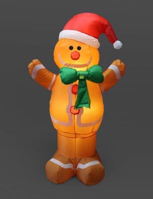 8ft Inflatable Gingerbread Man Outdoor Christmas Decoration LED Lights
