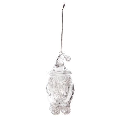 Christmas Bauble 11cm Gonk Frosted Acrylic Garden Gnome Premier TD211233