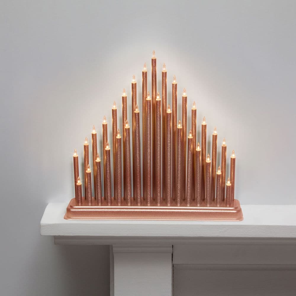 Christmas Candle Bridge 33 Warm White LED CANDLELIER Rose Gold LV203021