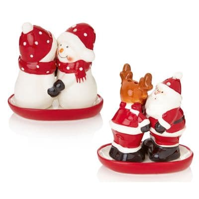 Christmas Salt & Pepper Cruet Set 3 Piece