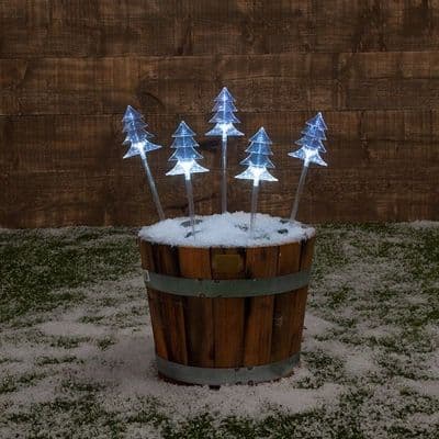 Christmas Tree Stake Lights 5 x White Outdoor Decoration White LED