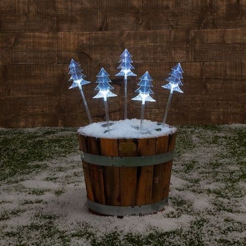 Christmas Tree Stake Lights 5 x White Outdoor Decoration White LED