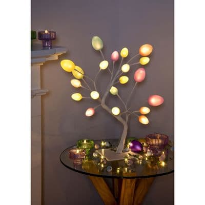 Easter Egg Zig Zag LED Tree 45cm 20 Lit Glitter Eggs