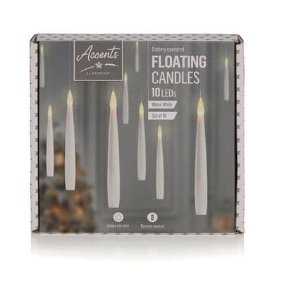 Floating Candle Christmas Decoration With Remote Control 10 x Warm White LED Lights