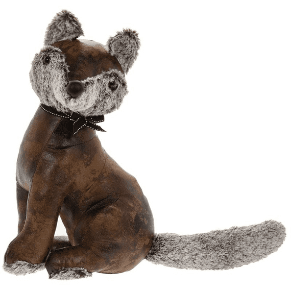 Fox Doorstop Home Decoration 1.8kg Door Stop Faux Leather Brown