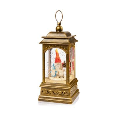 Gonk Glitter Water Spinner Lantern LED Lights Christmas Decoration 21 cm