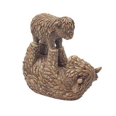 Hughie Highland Cow and Calf Balancing Ornament