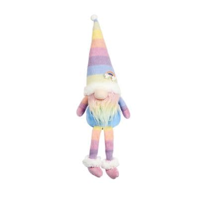 Marshmallow Gonk Seated Dangly Legs Pastel Rainbow Decoration