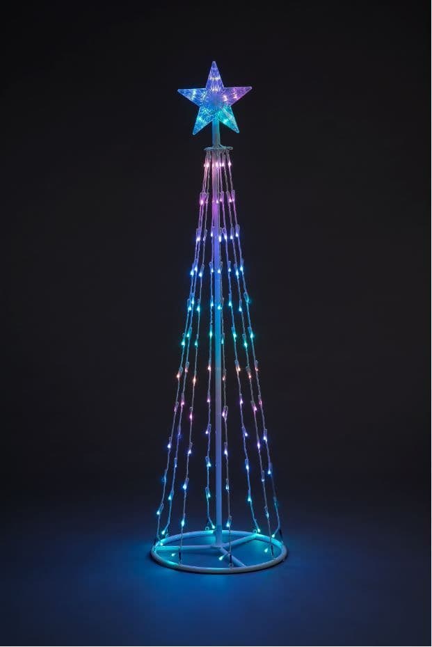 Outdoor Christmas Cone Tree Colour Change RGB LED Remote Control 5ft