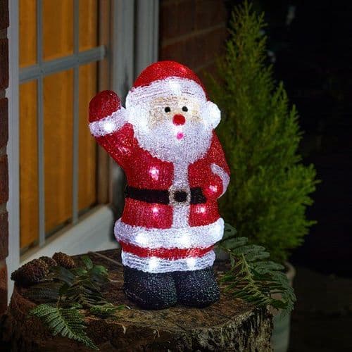 Outdoor Christmas Decorations Waving Santa Acrylic Ornament