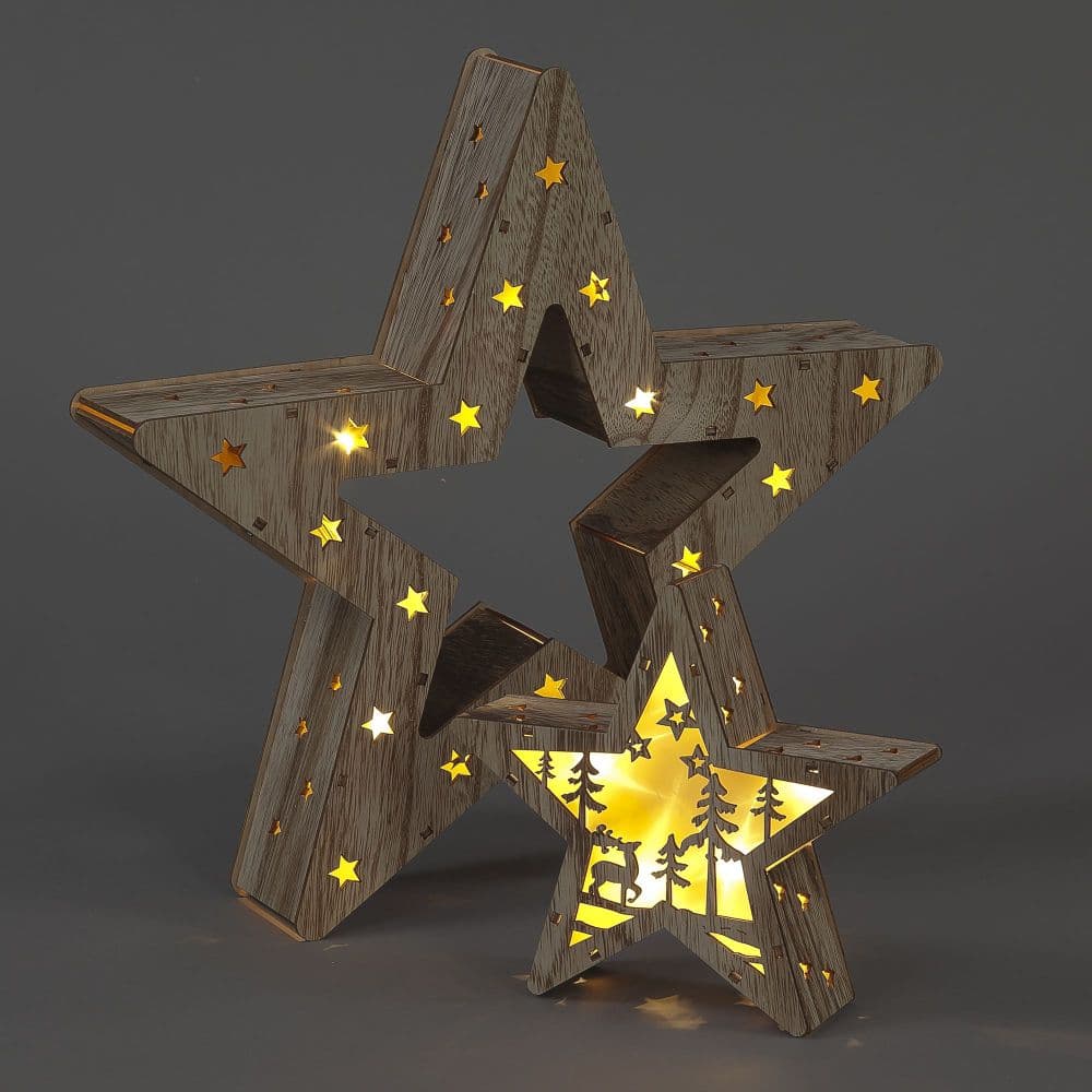 Wooden reindeer led christmas decoration