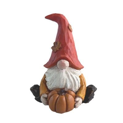 Sitting Gonk Halloween Decoration Autumn with Pumpkin 12.5cm